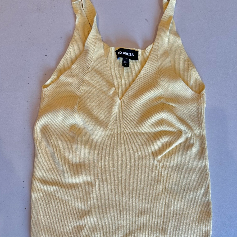 Express Light Yellow Ribbed Camisole